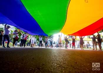 Conga Cubana contra la Homofobia y la Transfobia, realizada en La Habana el sábado 13 de mayo de 2023. Foto: Otmaro Rodríguez.