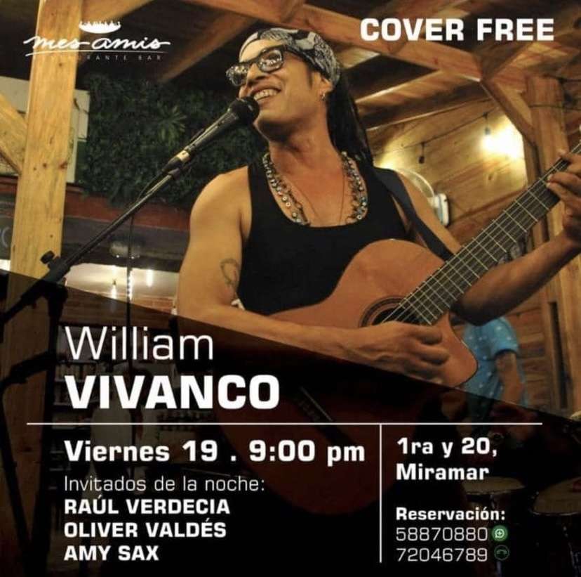 William Vivanco en concierto en restaurante Mes Amis