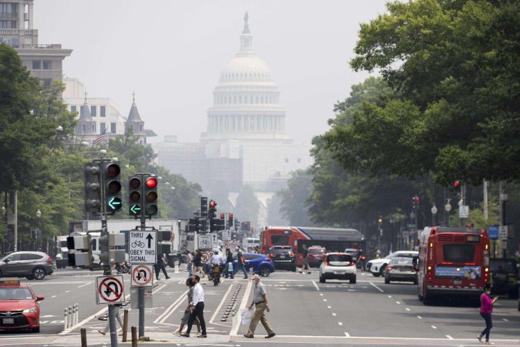 Una vista de la contaminación en Washington DC. Foto:  MICHAEL REYNOLDS/EFE/EPA.
