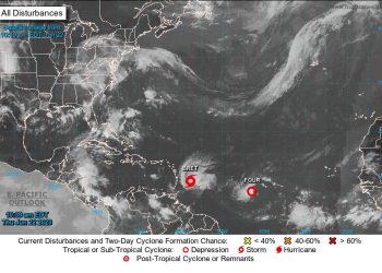 Tormenta tropical Bret y la depresión tropical Cuatro. Gráfico: Centro Nacional de Huracanes de Estados Unidos.