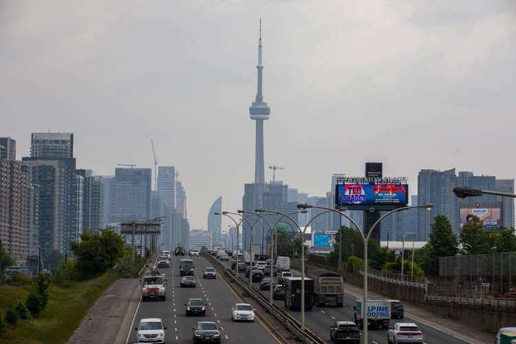 Una vista del centro de Toronto, afectado por el humo. Foto: EDUARDO LIMA/EFE/EPA.