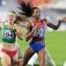 Marys Patterson en 800 metros del heptatlón del atletismo de los XXIV Juegos Centroamericanos y del Caribe San Salvador, con sede en el Estadio Nacional Jorge El Mágico González , el 6 de Junio de 2023 en San Salvador. Foto: Calixto N. Llanes/Periódico JIT.