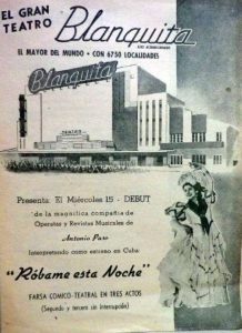 anuncio del antiguo teatro blanquita