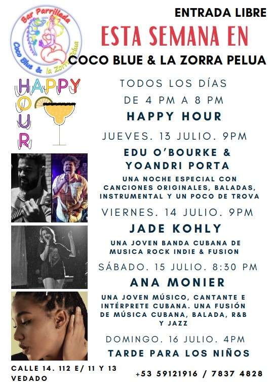 programación Coco Blue & La Zorra Pelua semana julio