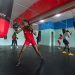 Sesión de entrenamiento de la selección cubana de boxeo femenino, en el gimnasio del Estadio Panamericano, en La Habana. Foto: Otmaro Rodríguez.