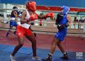 Sesión de entrenamiento de la selección cubana de boxeo femenino, en el gimnasio del Estadio Panamericano, en La Habana. Foto: Otmaro Rodríguez.