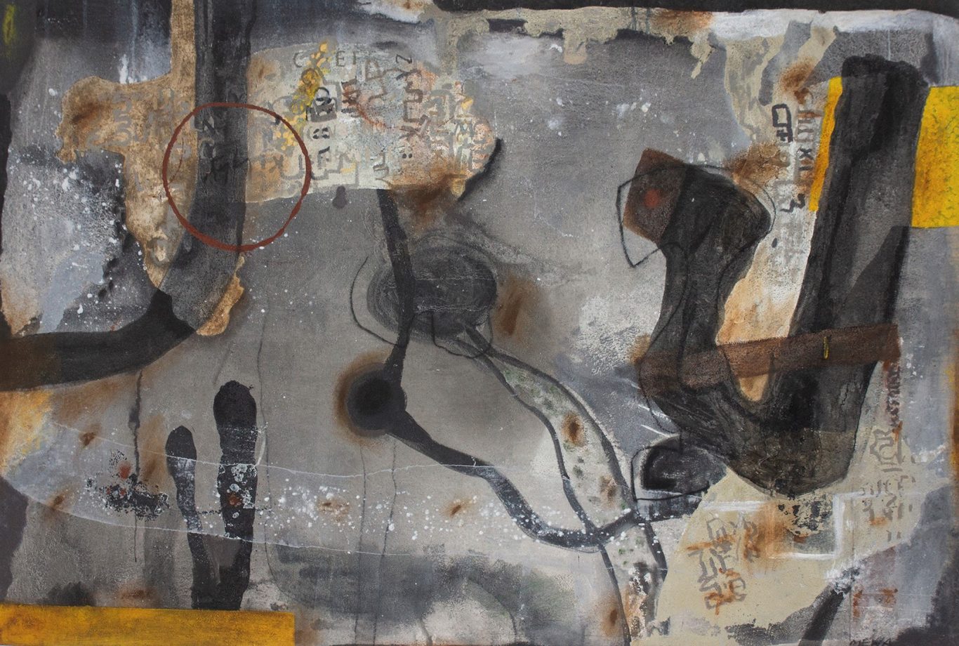 Rigoberto Mena. “9th AVE at 54 st”, 2017; de la serie “Calles de Nueva York”. Técnica mixta sobre lienzo, 170 x 250 cm.