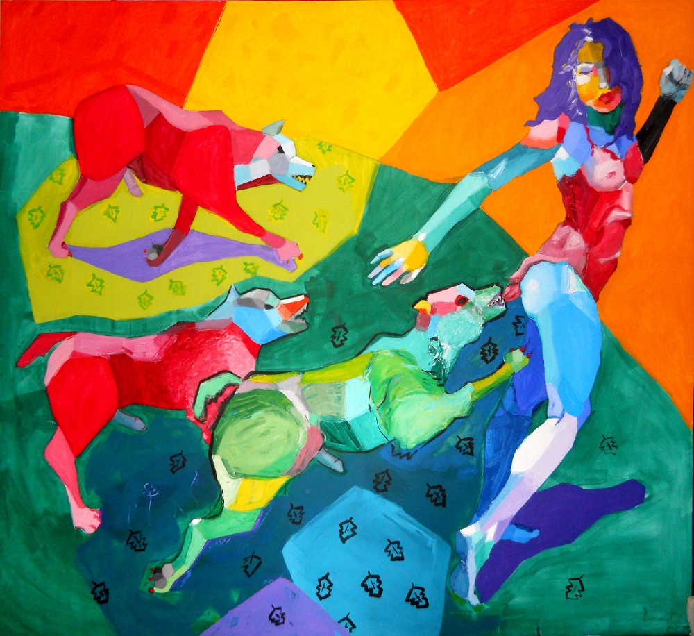 “Los demonios del eros”, 2012. Acrílico/lienzo, 280 x 260 cm.
