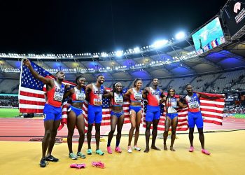 Los relevos de 4x100 metros de Estados Unidos arrasaron en el Mundial de Budapest. Foto: Marton Monus/Reuters.