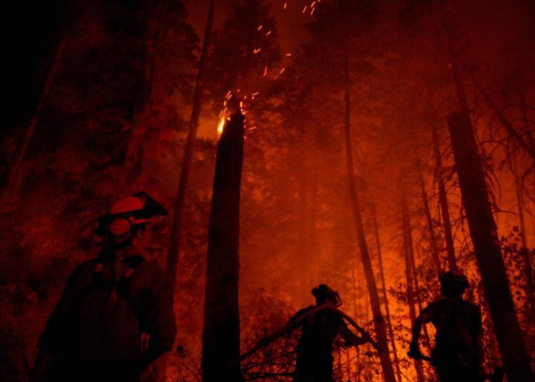 Las autoridades canadienses ordenaron este viernes la evacuación de miles de personas en varias localidades del oeste del país ante el rápido avance de uno de los más de 1.000 incendios forestales que están activos en Canadá. Foto: EFE.