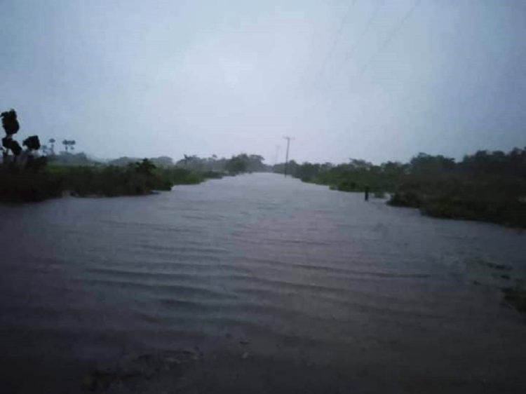 El río Cuyaguateje desbordado por las aguas del huracán idalia. Foto: ACN.
