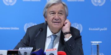 Antonio Guterres participa en la cumbre del G20, en Nueva Delhi. Foto: Rajat Gupta / EFE / EPA.