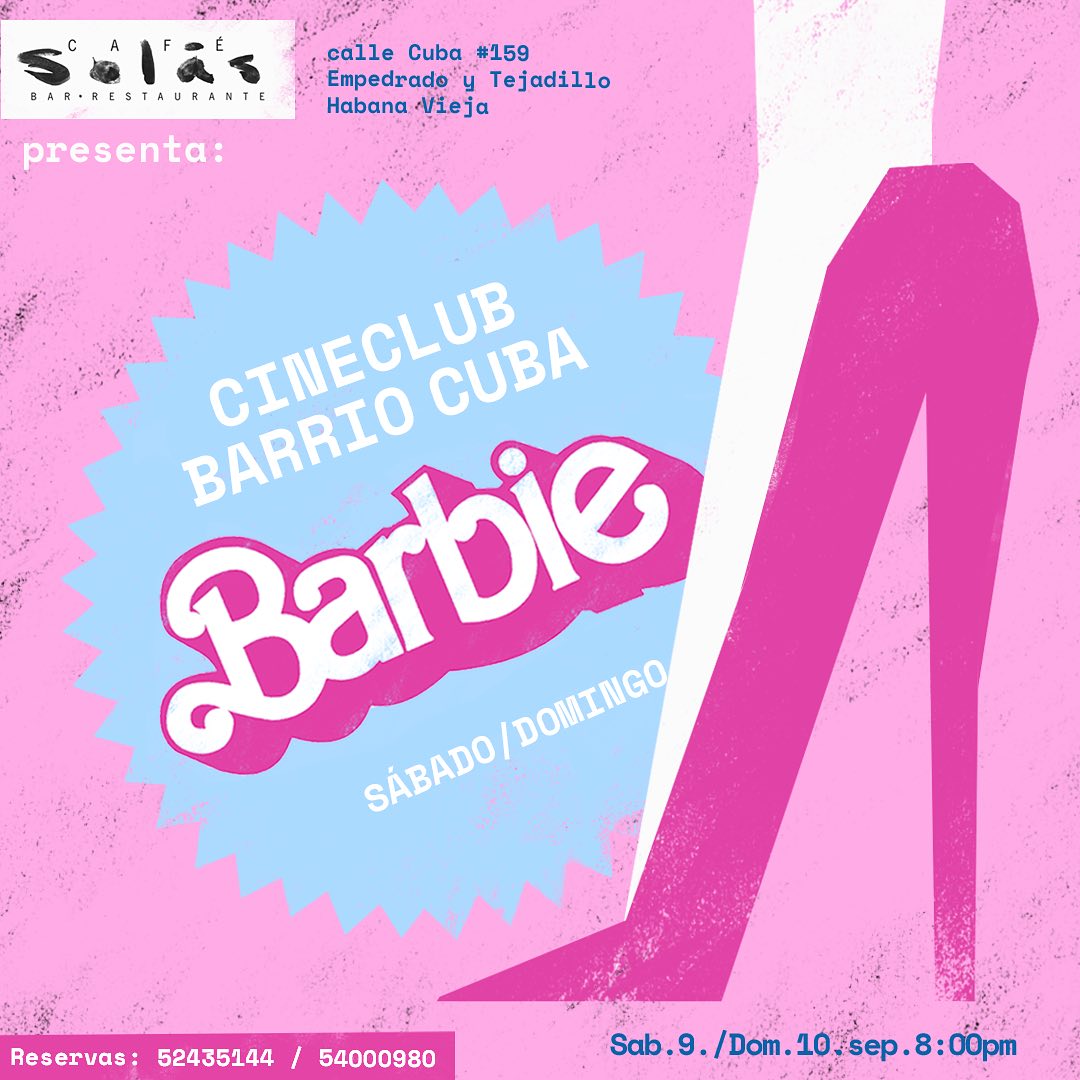 Barbie en Cine Club Barrio Cuba Café Solás