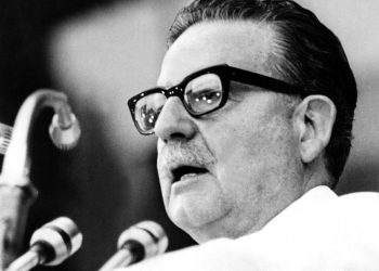Salvador Allende durante un discurso.