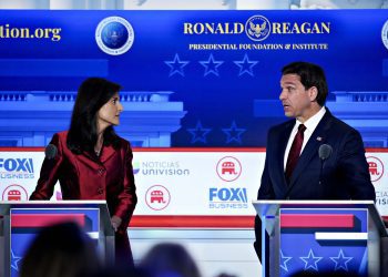 Los republicanos Nikki Haley y Ron DeSantis. Foto: NBC News.