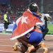 Corredoras cubanas celebran su triunfo en el relevo 4x400 en los Juegos Panamericanos de Santiago de Chile 2023. Foto: Jit / Archivo.