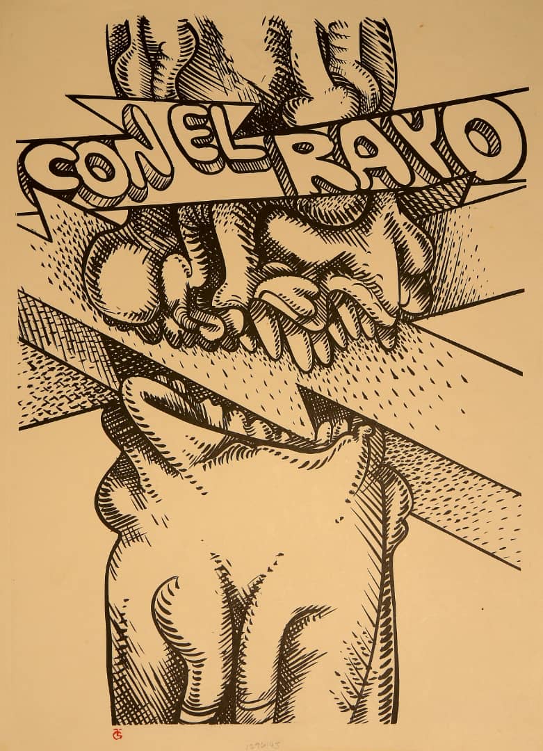 S/t, 1965-70. De la serie “Con el rayo”, litografía, 50 x 70 cm. 
