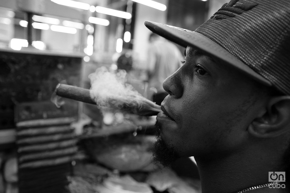 Trabajador de fábrica de tabaco en La Habana. Foto: Alejandro Ernesto.