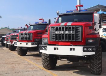 Nuevos carros de bomberos donados a Cuba por Rusia. Foto: @EmbRusCuba / X.