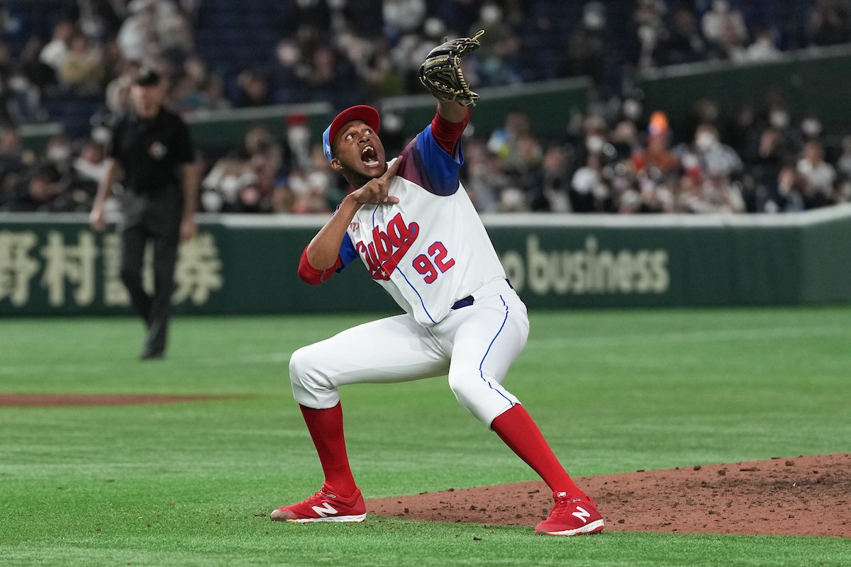 Raidel Martínez was one of Cuba’s most important pieces in the World Classic and later he shone again in Japanese baseball. Photo: Mary DeCicco/WBCI/MLB Photos via Getty Images