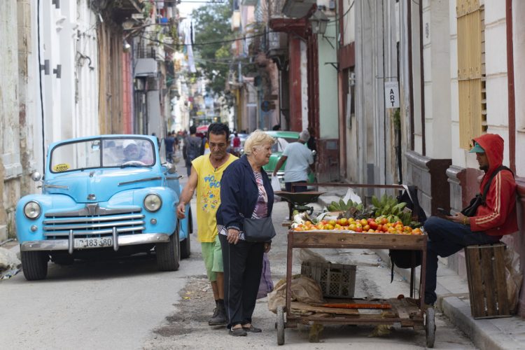 Puesto ambulante de productos agrícolas en La Habana. Foto: Yander Zamora / EFE.