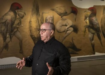 Roberto Fabelo durante la inauguración de la exposición “Mundos. Goya y Fabelo”, en Madrid. Foto: Tomada de Heraldo (online).