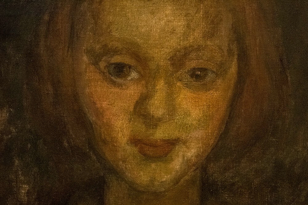 “Retrato de Eva niña” (detalle), de Diego Rivera (1886-1957). Óleo sobre tela; 41,5 x 27, 5 cm.