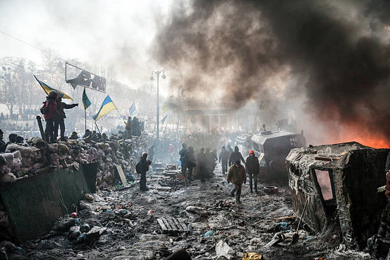 La revolución proccidental del Maidán, en Ucrania. Foto: Getty / Archivo.