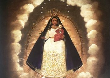 Virgen de la Caridad (detalle). Anónimo, 1750. Foto: Museo CubaOcho.