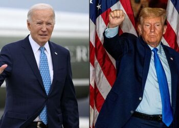 Los presumibles contendientes por la Casa Blanca en las elecciones de noviembre: el presidente Joe Biden (izq) y el exmandatario Donald Trump. Foto: RTVE / Archivo.