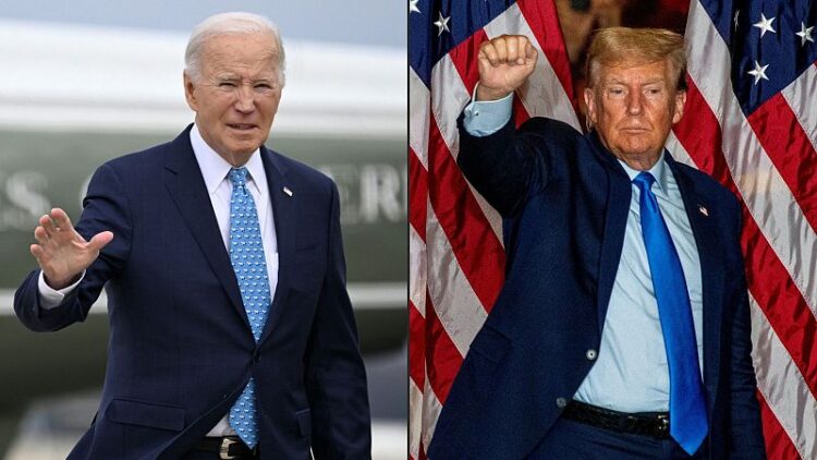 Los presumibles contendientes por la Casa Blanca en las elecciones de noviembre: el presidente Joe Biden (izq) y el exmandatario Donald Trump. Foto: RTVE / Archivo.