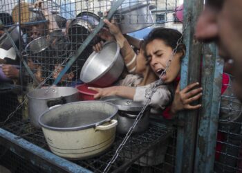 Hambruna en Gaza. Foto San Diego Union-Tribune