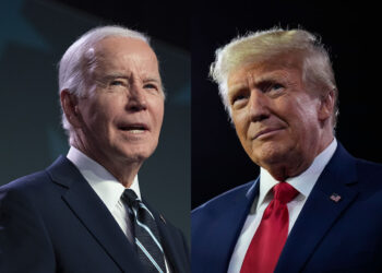 Biden y Trump, de hecho los protagonistas. Montaje: Bloomberg.