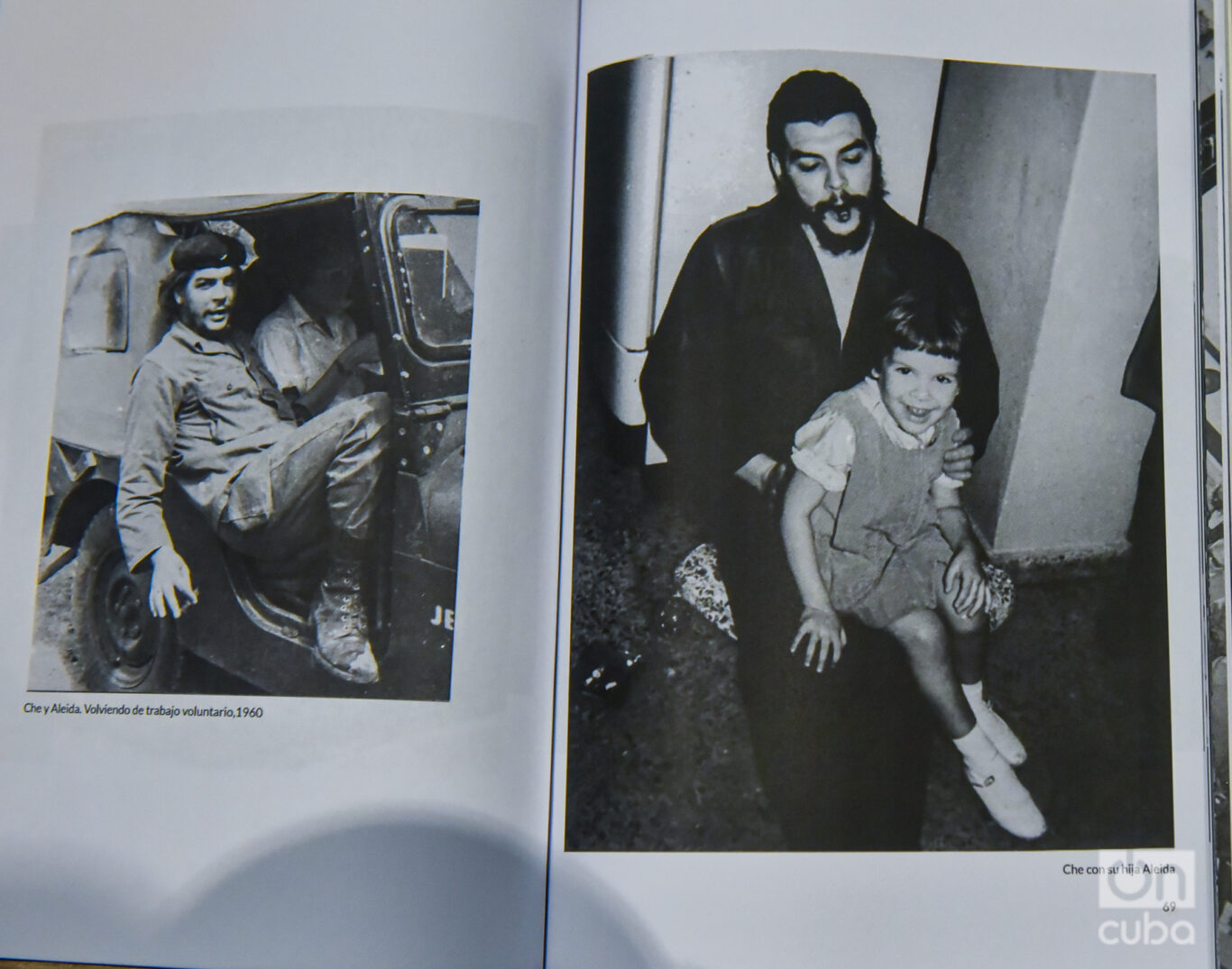 A la izquierda, el Che y Aleida en 1960. A la derecha, con su hija Aleidita. Foto: Kaloian.