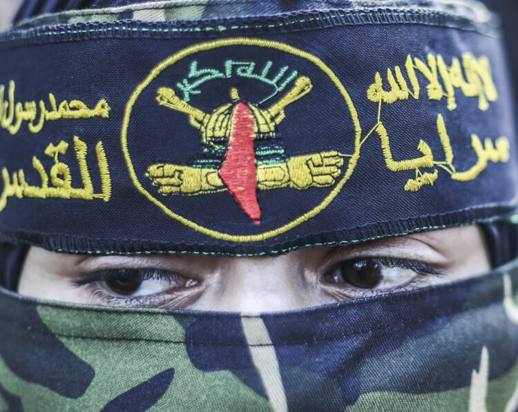 Miembro de la Yijad islámica durante una demostración contra Israel un día antes de los ataques de Hamás y el comienzo del conflicto. Foto: Europa Press/Mahmoud Issa.
