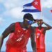 Noslen Díaz y Jorge Luis Alayo, la principal dupla de voleibol de playa de Cuba. Foto: @CanalCaribeCuba / Archivo.