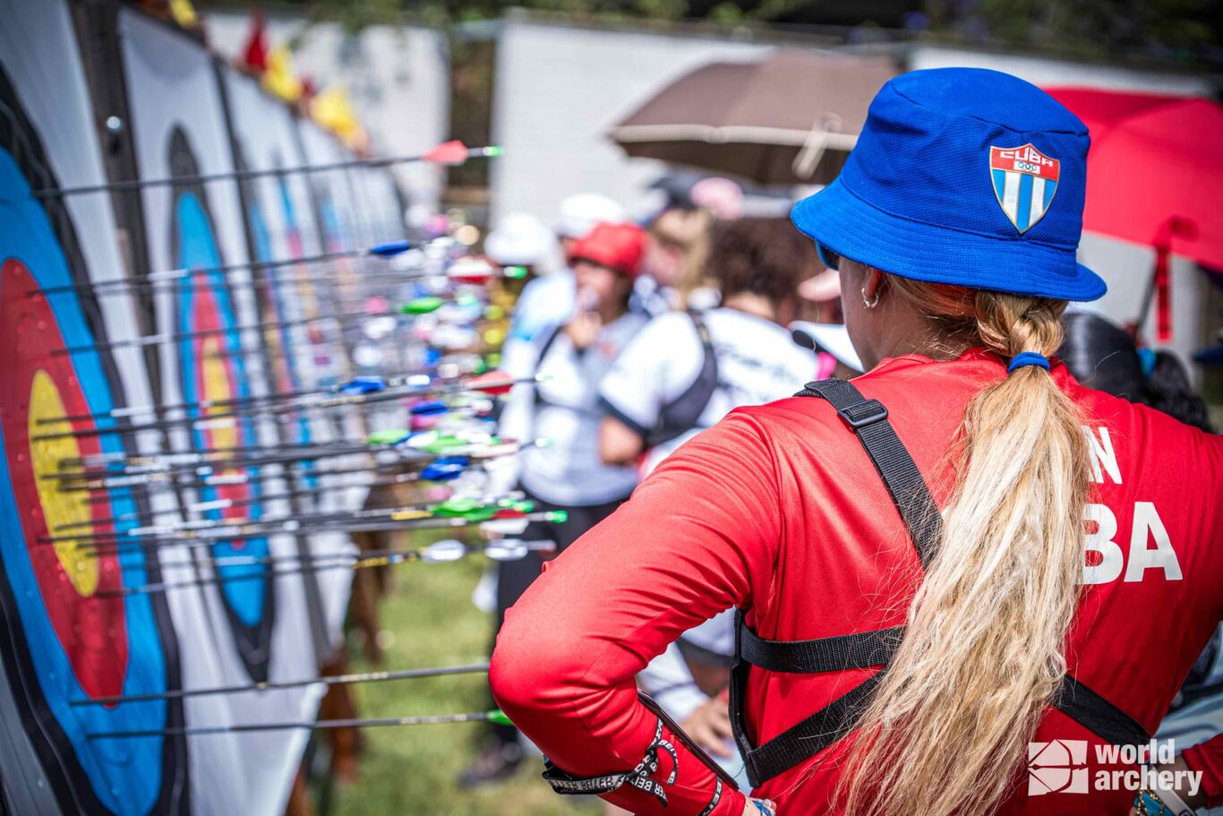 La arquera cubana Larissa Pagán. Foto: @worldarchery / X.