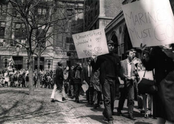 Protestas estudiantiles en la Universidad de Columbia, Nueva York (1968). Foto: Archivo.