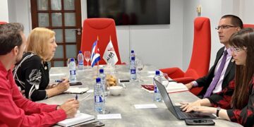 Vicecanciller Josefina Vidal en la reunión de la AEC en Suriman. Foto: tomada de la cuenta en X de la funcionaria cubana.