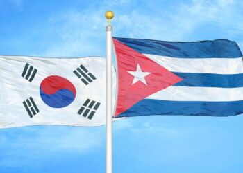 Banderas de Corea del Sur y Cuba. Foto: El Siglo de Durango / Archivo.