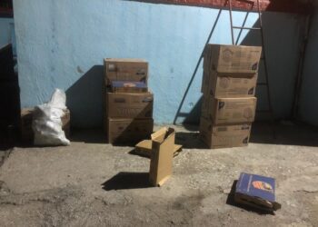 Parte de las 50 cajas de leche condensada y 21 recipientes con galletas importadas valoradas en más de dos millones de pesos. Foto: CMHW.