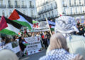 La Red Solidaria contra la Ocupación de Palestina, en Madrid. Foto: Victor Lerena/ EFE.