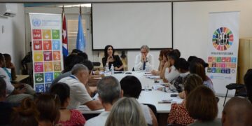 Directora regional del Programa de las Naciones Unidas para el Desarrollo (PNUD) para América Latina y el Caribe, Michelle Muschett, en La Habana. Foto: @MichMuschett