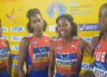 Las integrantes del relevo cubano femenino del 4x400 en el Campeonato Mundial de Relevos de Bahamas 2024. Foto: Captura de pantalla / Jit.