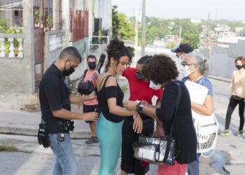 Rodaje de "La mujer salvaje". Foto: Cortesía de la entrevistada.