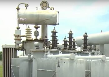Subestación eléctrica en Mayabeque, donde se reportó el robo de aceite de transformadores. Foto: Captura de video de la televisión cubana.