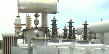 Subestación eléctrica en Mayabeque, donde se reportó el robo de aceite de transformadores. Foto: Captura de video de la televisión cubana.