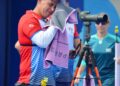 El arquero cubano Hugo Franco durante la ronda de matches de los Juegos Olímpicos de París 2024. Foto: Ricardo López Hevia.