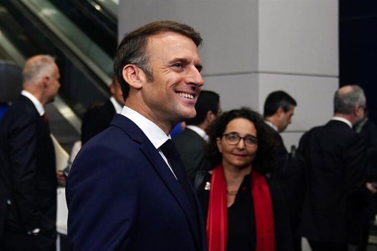 El presidente Macron en Washington DC para la Cumbre de la OTAN. Foto: EFE.