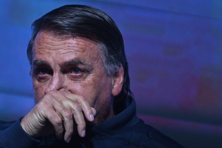 El expresidente brasileño Jair Bolsonaro participa en la conferencia del CPAC (Conservative Political Action Conference), el 5 de julio de 2024, en Balneário Camboriú, estado de Santa Catarina, Brasil. Foto: André Borges / EFE.